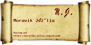 Moravik Júlia névjegykártya